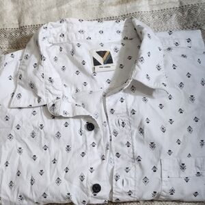 White Patterned Men's Shirt